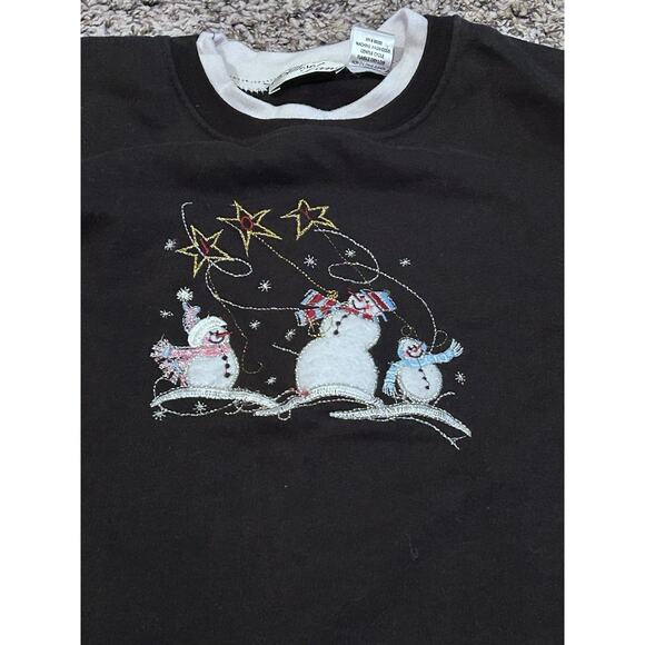 Vintage Allison Lane Sweatshirt Snowman Winter Scene Holiday Embroidery Xmas. Xl - Picture 2 of 8